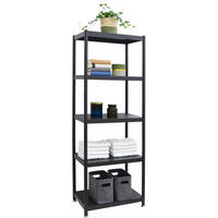 METALLREGAL 61x41x170 cm mit 5 Ebenen - Schwarz, Metall (41/170/61cm) - shelfr