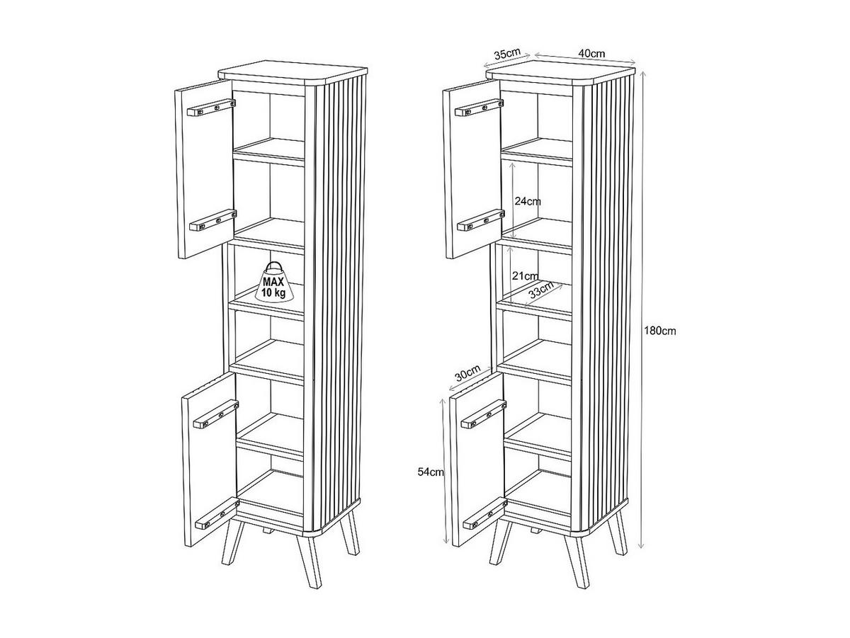 BADSCHRANK - 40 cm x 35 cm - holz - naturfarben hell Wamena - Naturfarben, Holz (40/180/35cm) - Vente-Unique