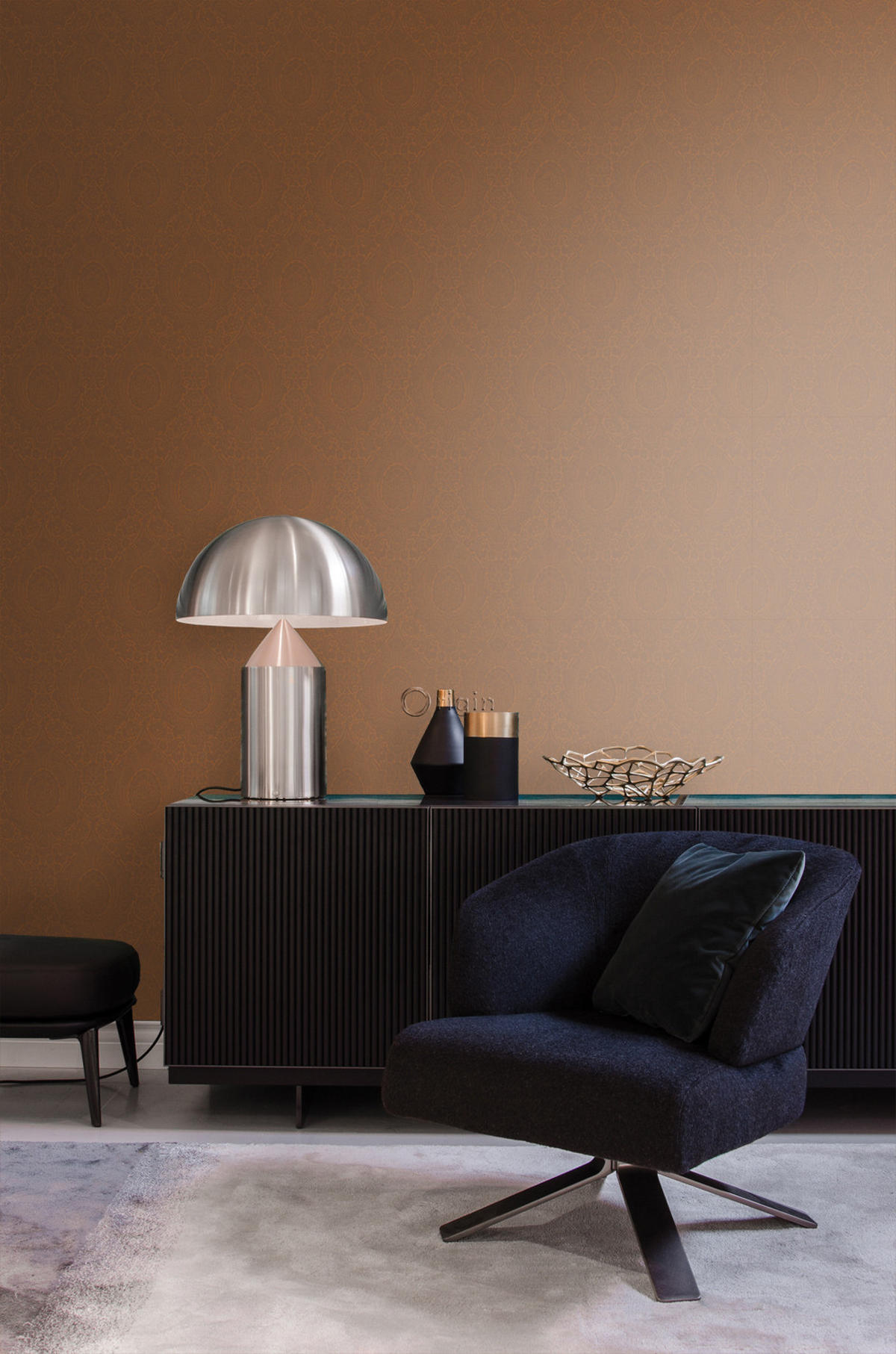 TAPETE Ornamente 53 cm x 10.05 m - Orange, Papier (53/1000cm) - Origin Wallcoverings