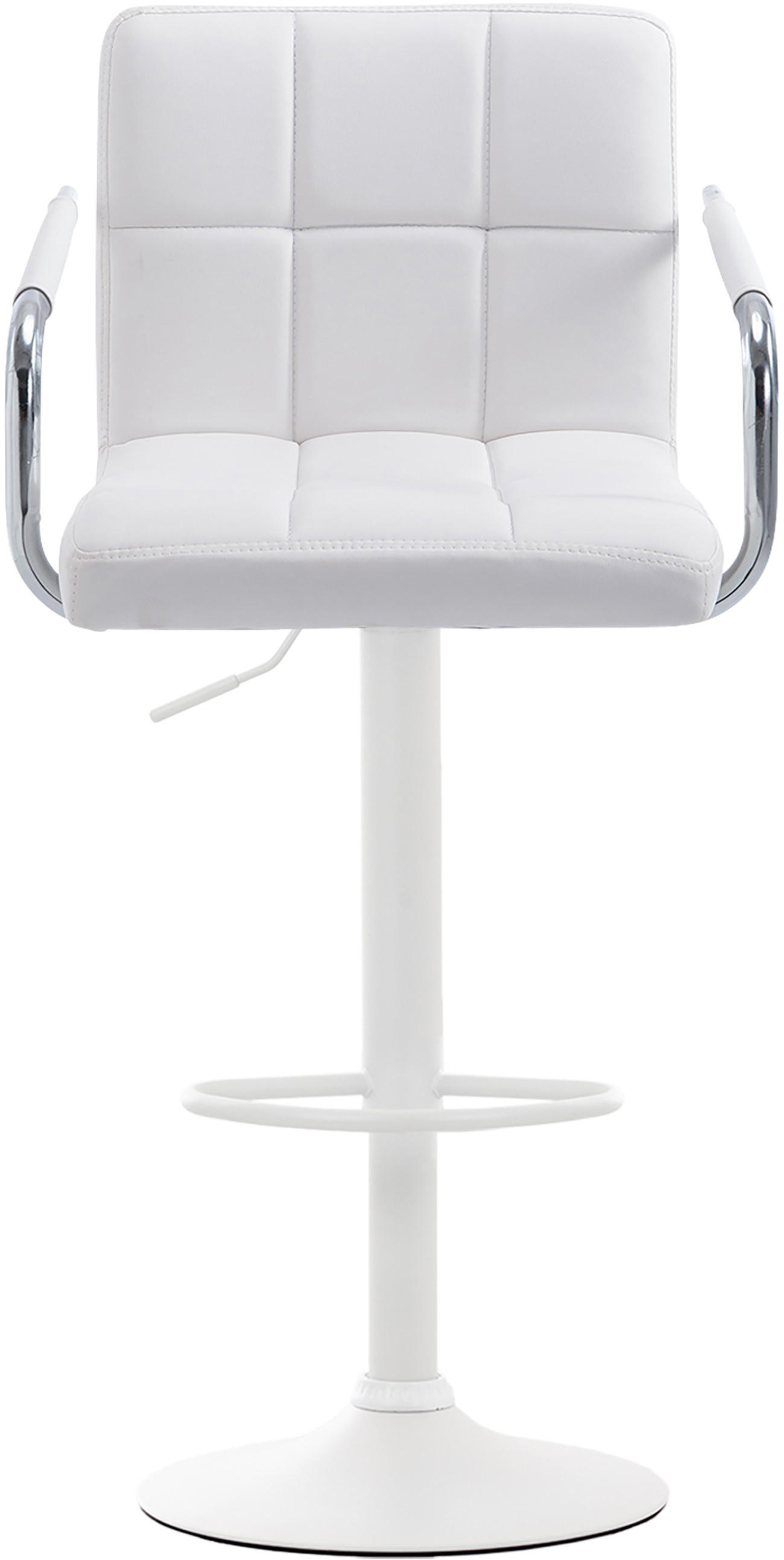 BARHOCKER 2er Set Lederlook Weiß - Weiß, Textil/Metall (54/91/46cm) - CLP