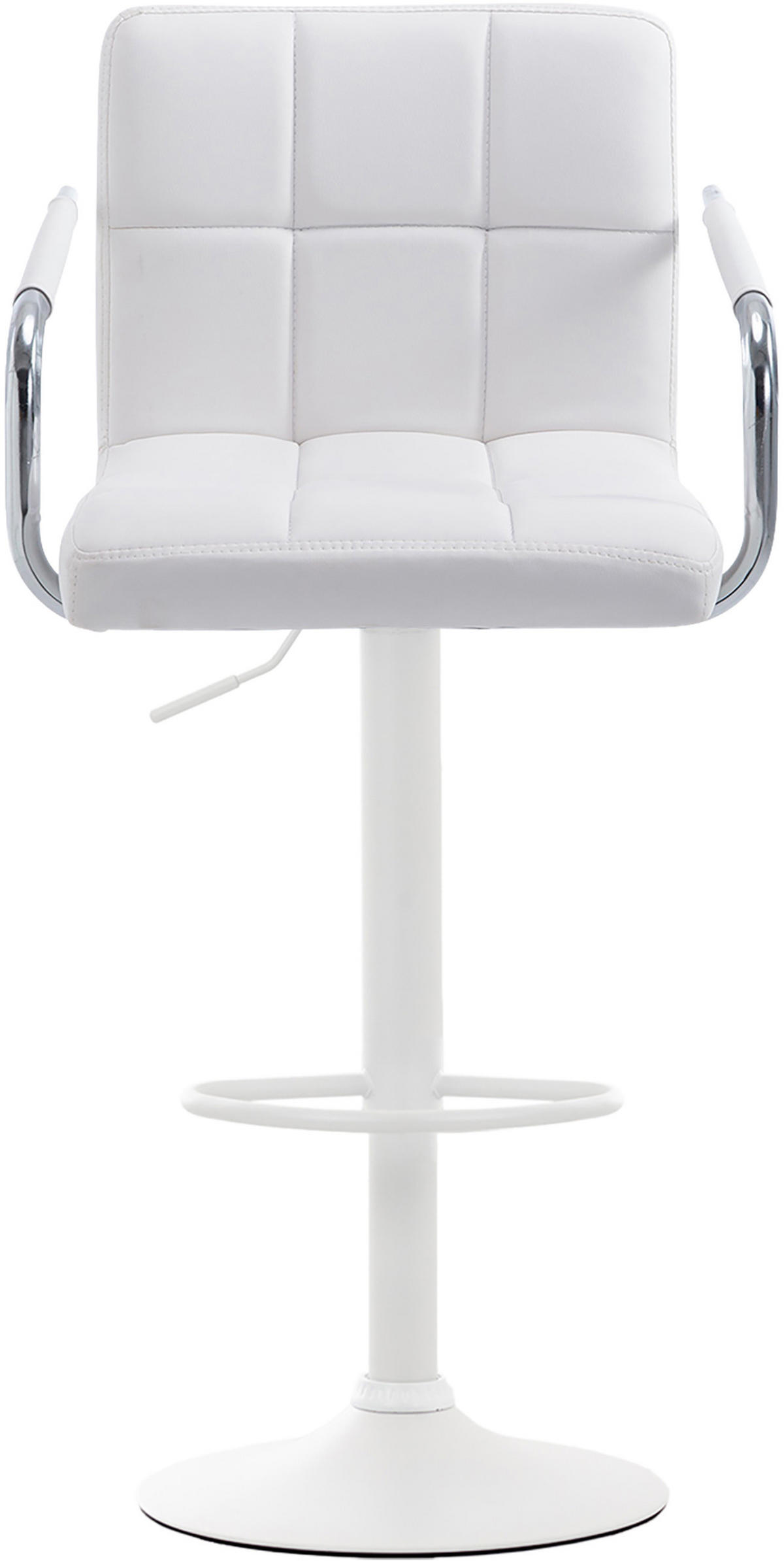 BARHOCKER 2er Set Lederlook Weiß - Weiß, Textil/Metall (54/91/46cm) - CLP