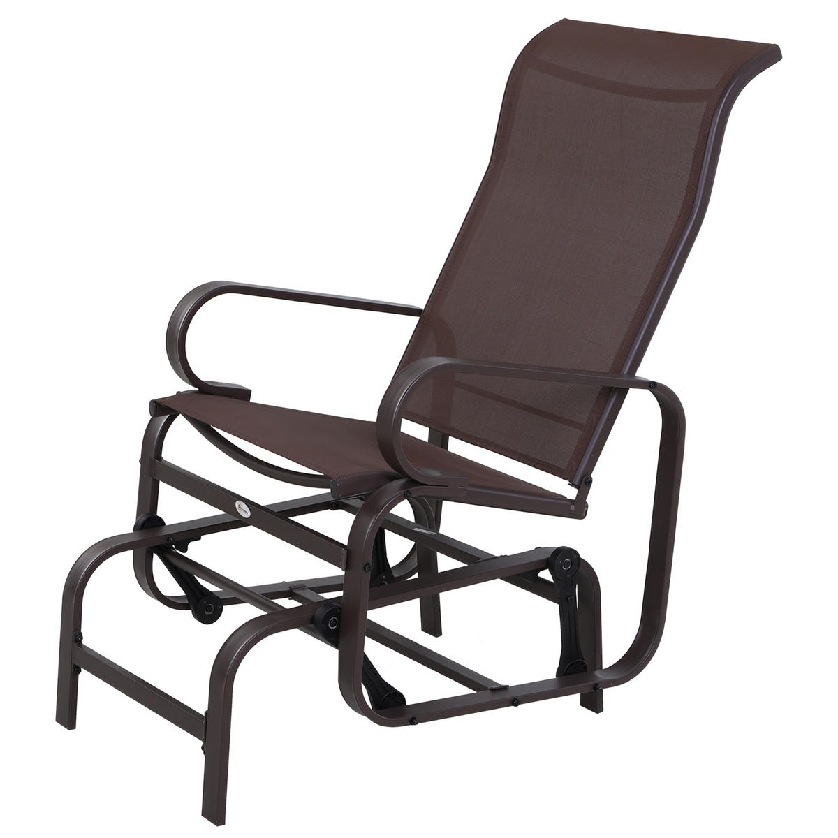 SCHAUKELSTUHL DE-07003 Texteline, wetterfest, bis 160 kg Braun - Braun, Textil/Metall (78/105/60cm) - ComfortXL