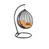 HÄNGESESSEL Cobe Schwarz, Braun Kissen, Garten Hängesessel Kokon aus Technorattan - Schwarz/Braun, Kunststoff/Metall (107/198/68cm) - Bettso