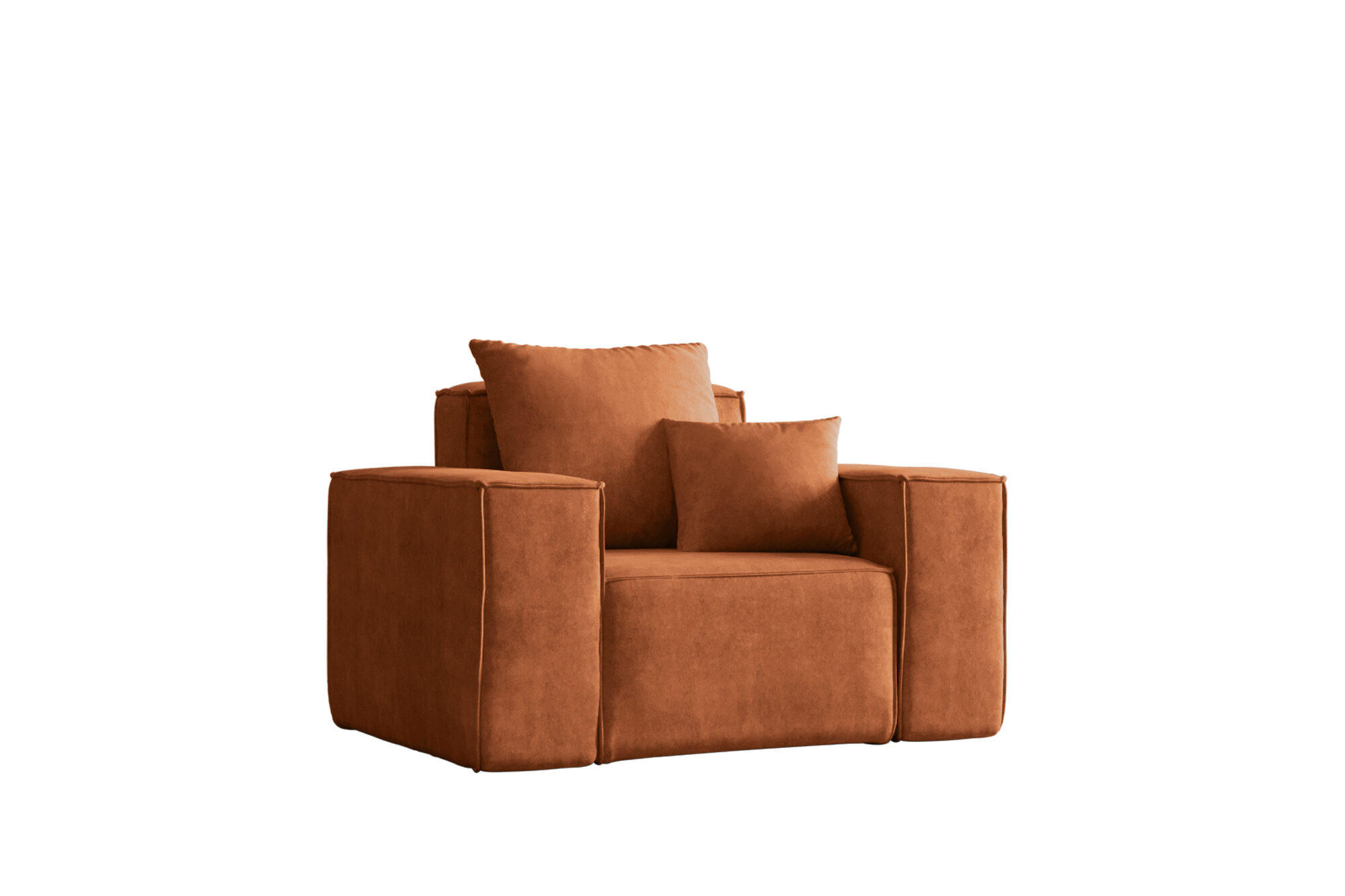 SESSEL ELLA Modern Stoff Noel Orange - Orange, Holz/Textil (90/78/117cm) - Kaiser Möbel