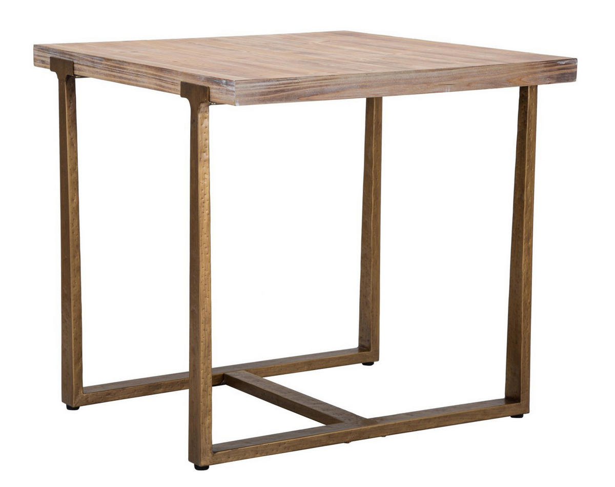 ESSTISCH Ankara, braun und goldfarben, MDF und Eisen, 80 x 80 x 76 cm - Goldfarben/Braun, Holzwerkstoff/Metall (80/80/76cm) - Mauro Ferretti