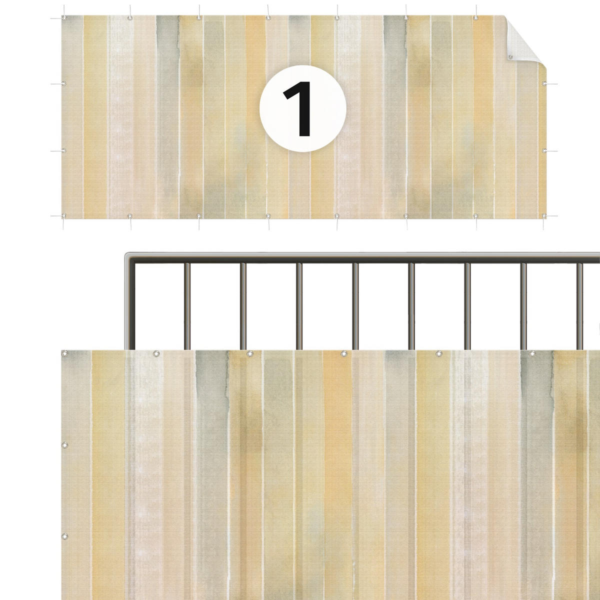 BALKON SICHTSCHUTZ Traumgrenzen 100/75 cm - Multicolor, Kunststoff (100/75cm) - Bilderwelten
