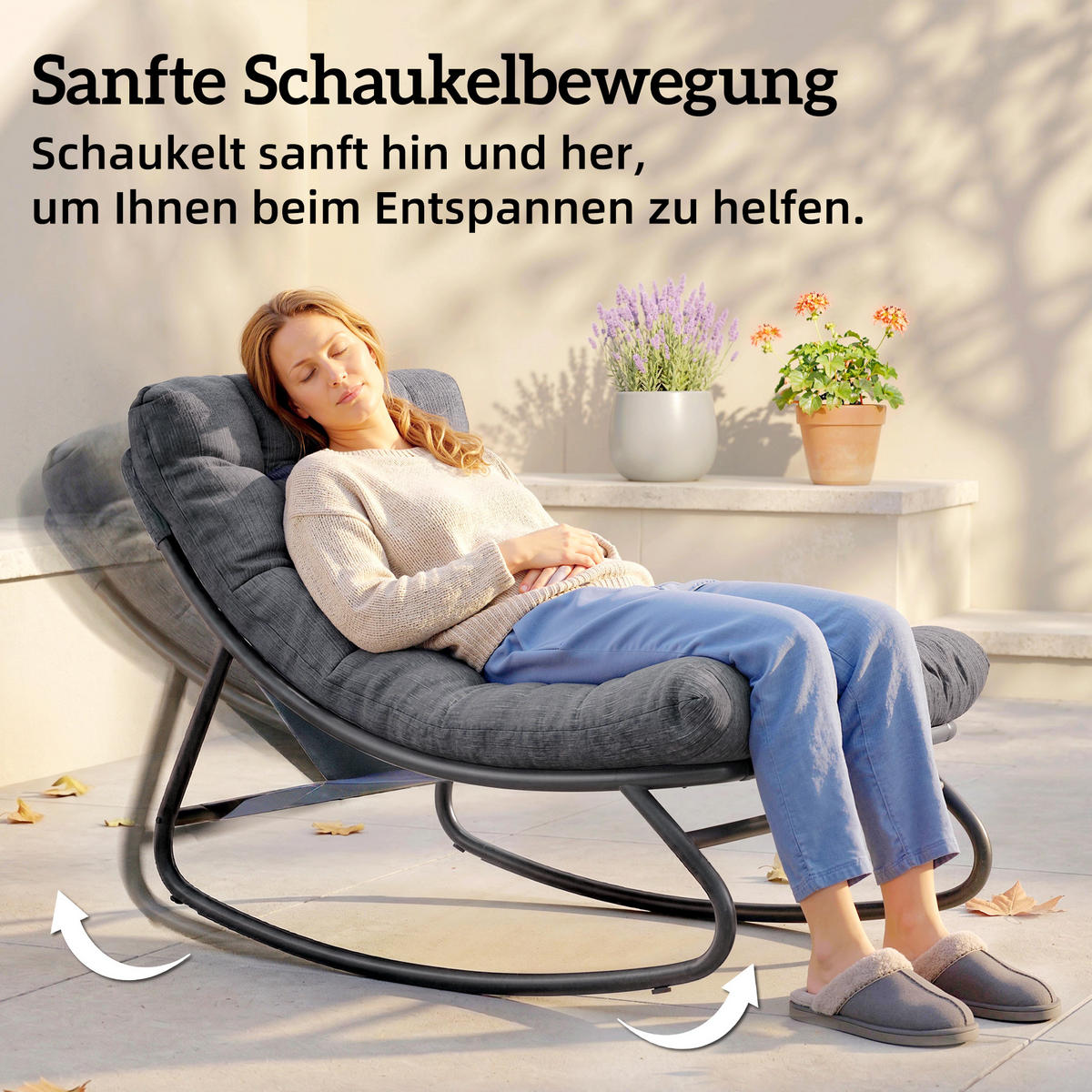 SCHAUKELSTUHL Stahl Netzstoff Grau - Grau, Textil/Metall (66/63/101cm) - Outsunny