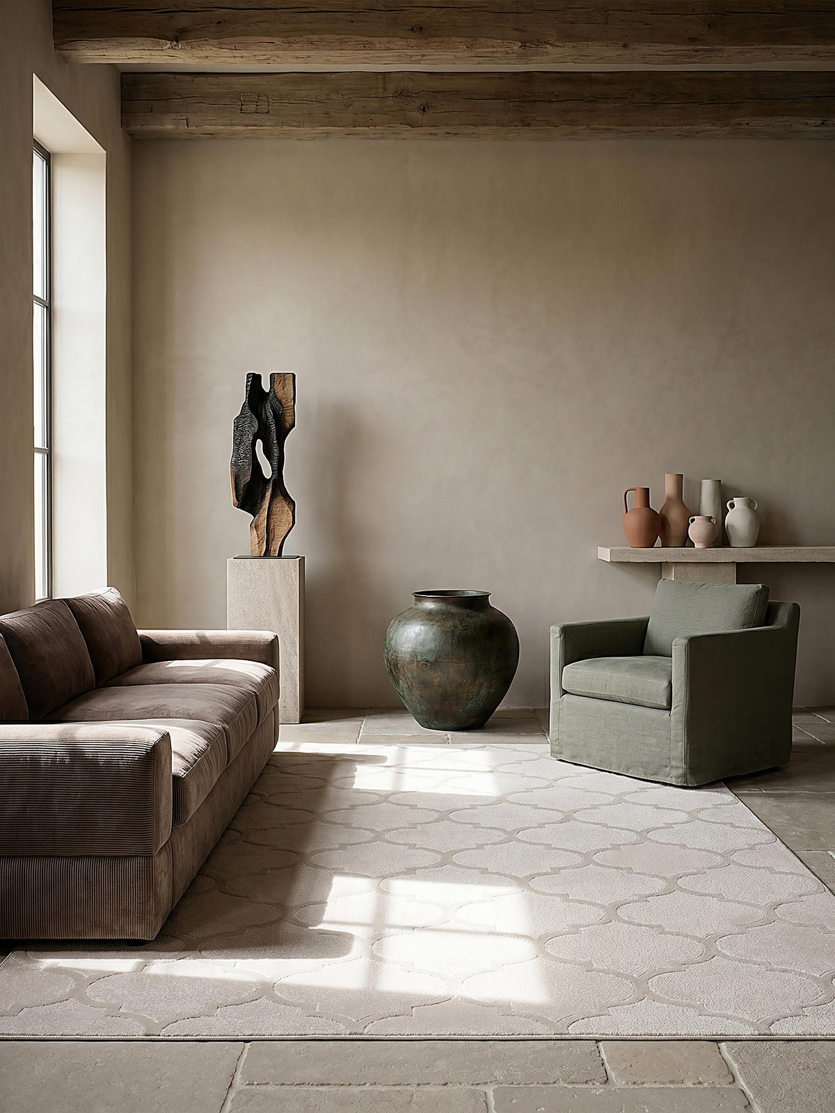 KURZFLORTEPPICH Orientalisch ERESMA Polyester Beige 120 x 170 cm - Beige, Textil (120/170cm) - KADIMA DESIGN