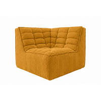 ROHOVÝ MODUL, plyšová tkanina Pop, Hořčicová, LAZY - žlutá, dřevo (93/76/93cm) - Kaiser Möbel