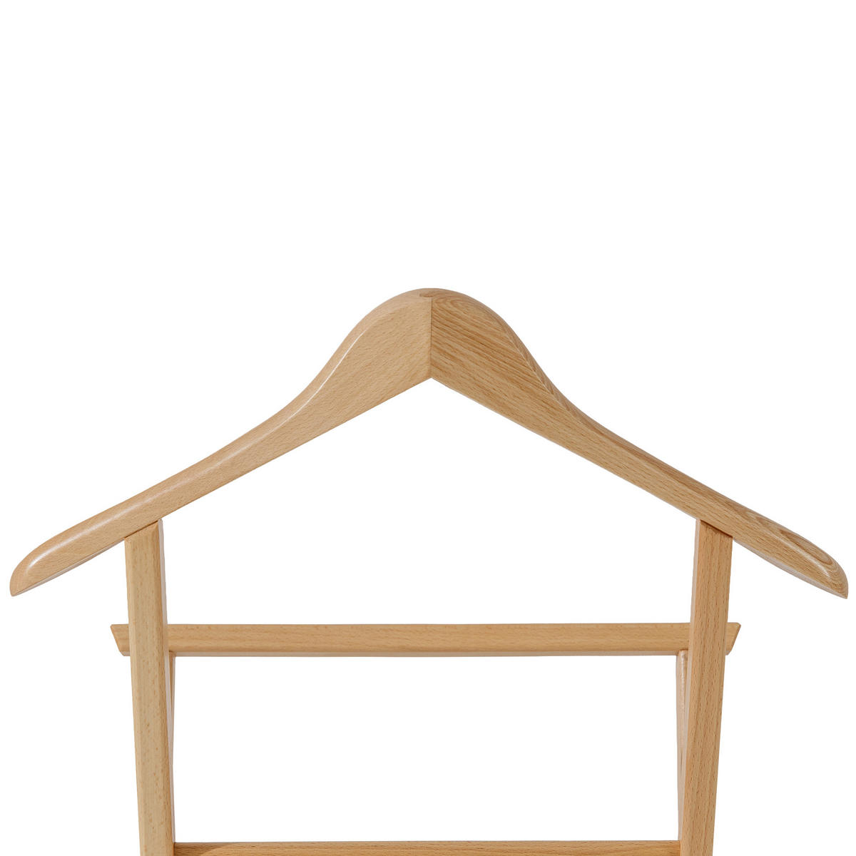 KLEIDERBUTLER AGLAS Herrendiener, auf Drehrollen, natürliches Buchenholz - Naturfarben, Holz (43/105/32cm) - KONSIMO®