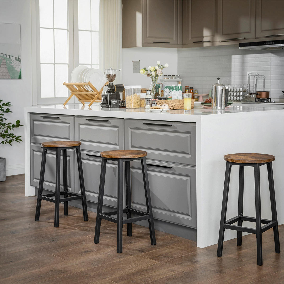 BARHOCKER 2ER-SET - Braun, Holzwerkstoff (32/65/32cm) - Hansiro