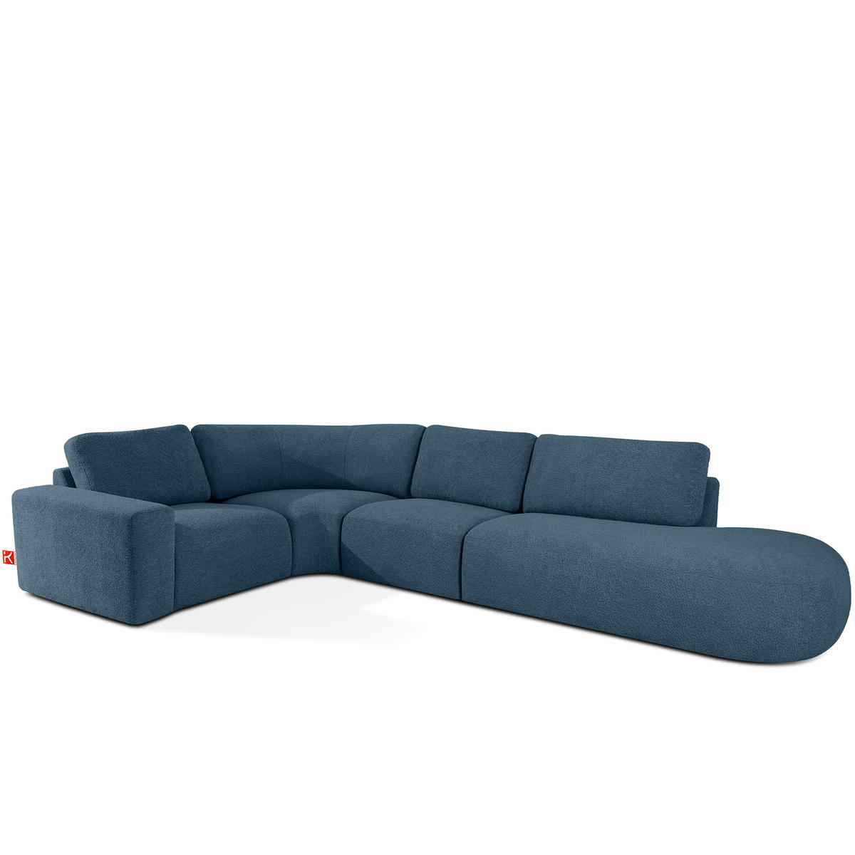 ECKSOFA RECHTS ZUCCO, Dunkelblau - Dunkelblau, Holz/Holzwerkstoff (224/373cm) - KONSIMO®