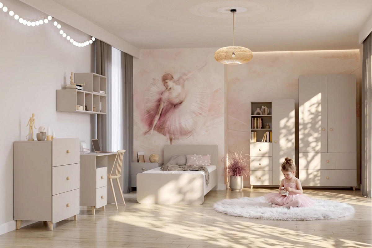 JUGENDBETT MARCO 06 90/200 cm in Kaschmir - Kaschmir, Holzwerkstoff (90/200cm) - Deine Möbel 24