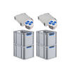 EUROBOX 4x Nextgen Color Mit Auflagedeckel 32x30x40cm Griffe Blau Offen - Blau, Kunststoff (30/32/40cm) - PROREGAL
