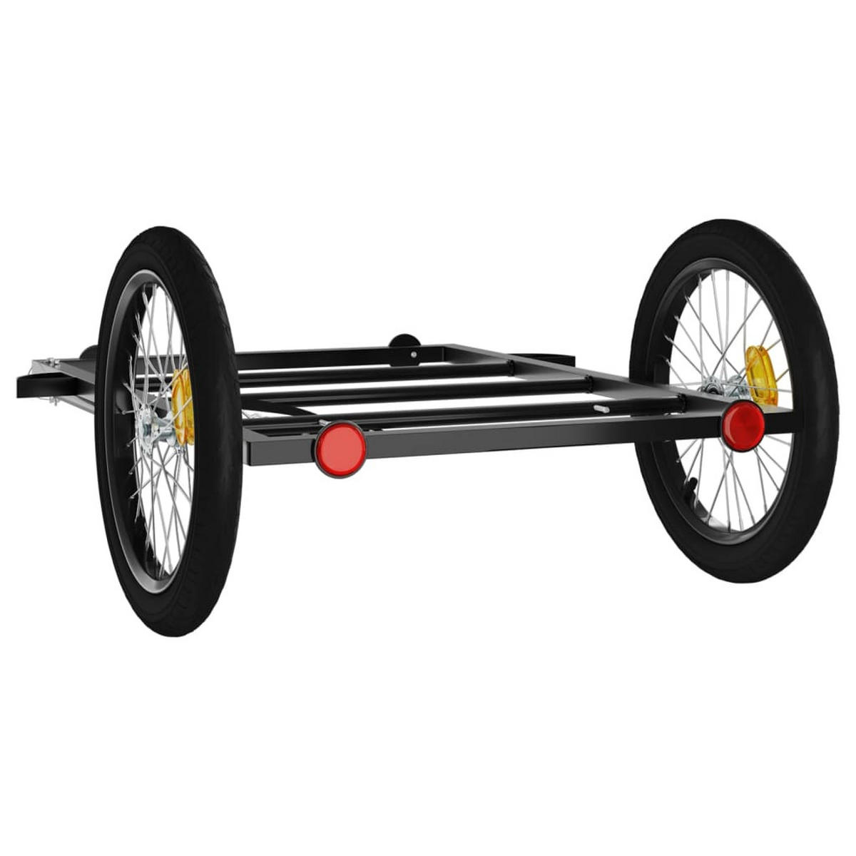 FAHRRADANHÄNGER Schwarz 135/68/37 Cm Eisen - Schwarz, Metall (68/37/135cm) - vidaXL