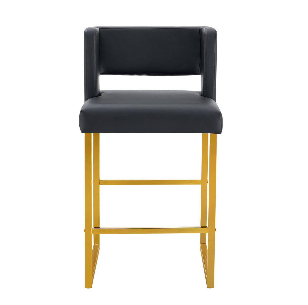 BARHOCKER 91,4 cm Schwarz mit goldfarbenen Metallbeinen - Schwarz, Metall (53.3/91.4/48cm) - MIVRAY