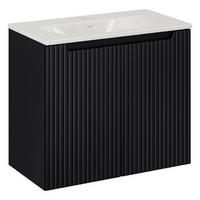 WASCHTISCHKOMBI 80 cm 2Teile - Nova Black N BM117 in Schwarz/Matt - Schwarz, Holz (80/57/40cm)