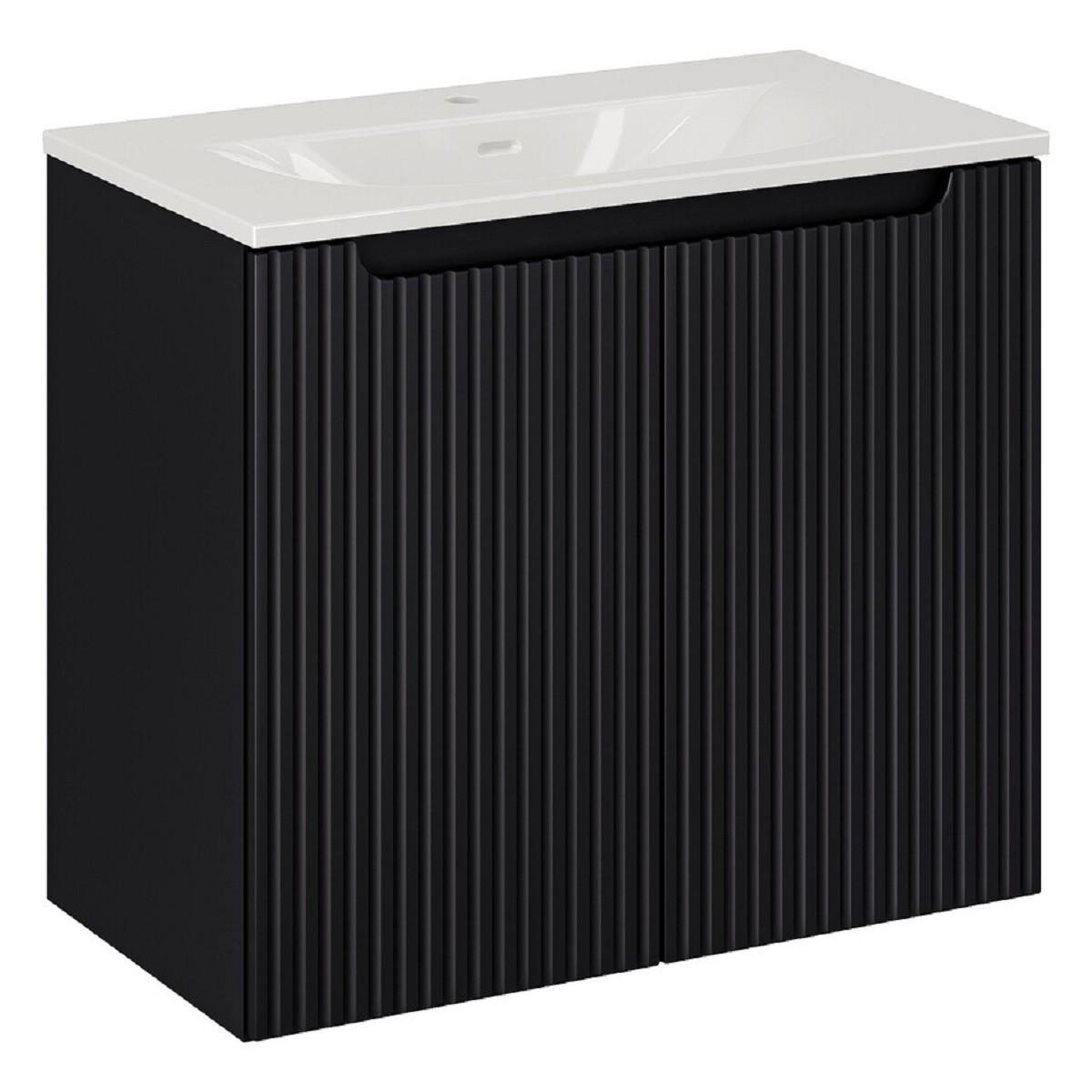 WASCHTISCHKOMBI 80 cm 2Teile - Nova Black N BM117 in Schwarz/Matt - Schwarz, Holz (80/57/40cm)