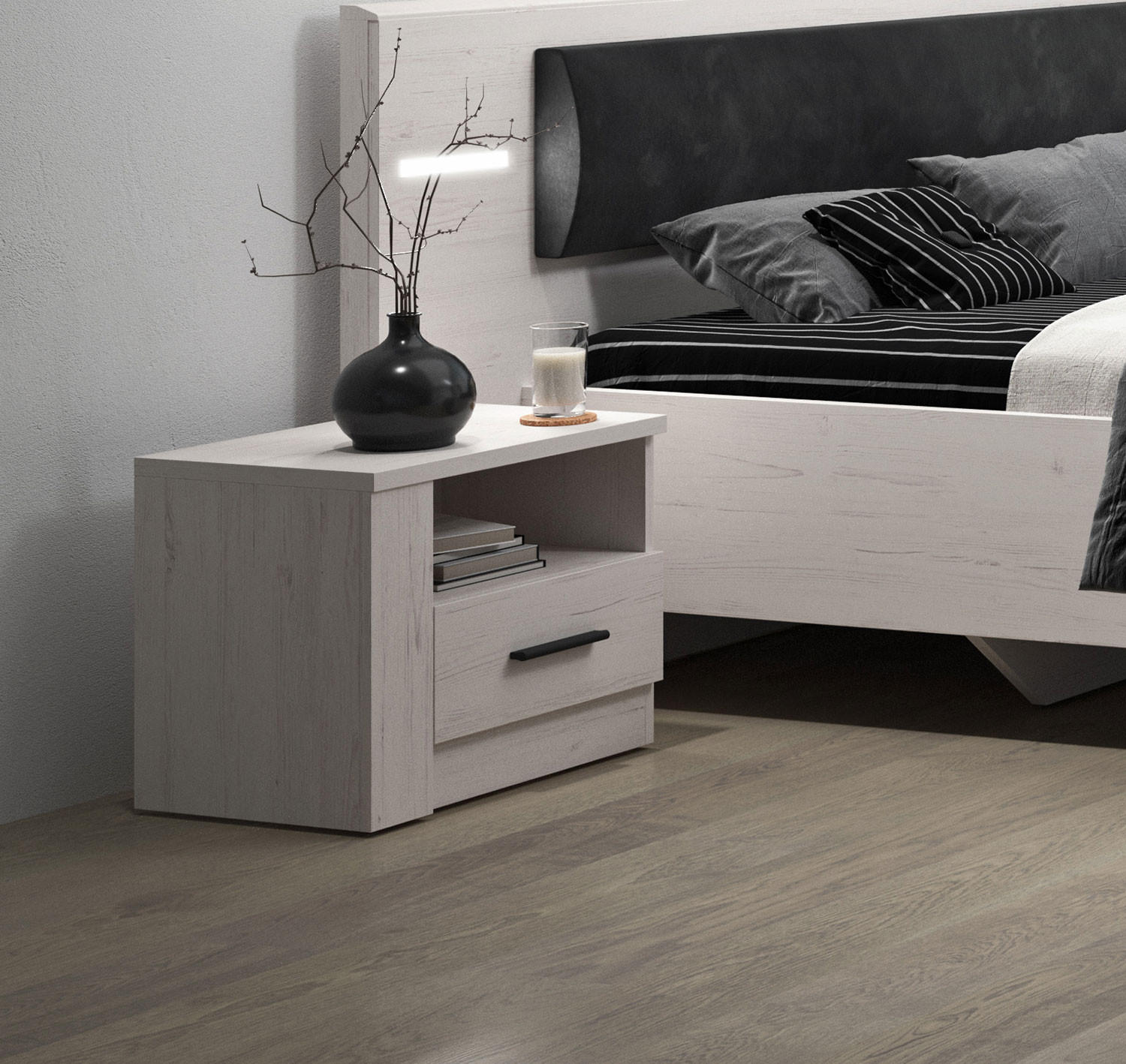 NACHTKONSOLE Anders Andersen Kiefer 50 / 35 / 41,5cm - Weiß, Holz/Holzwerkstoff (50/41.5/35cm) - Feldmann-Wohnen