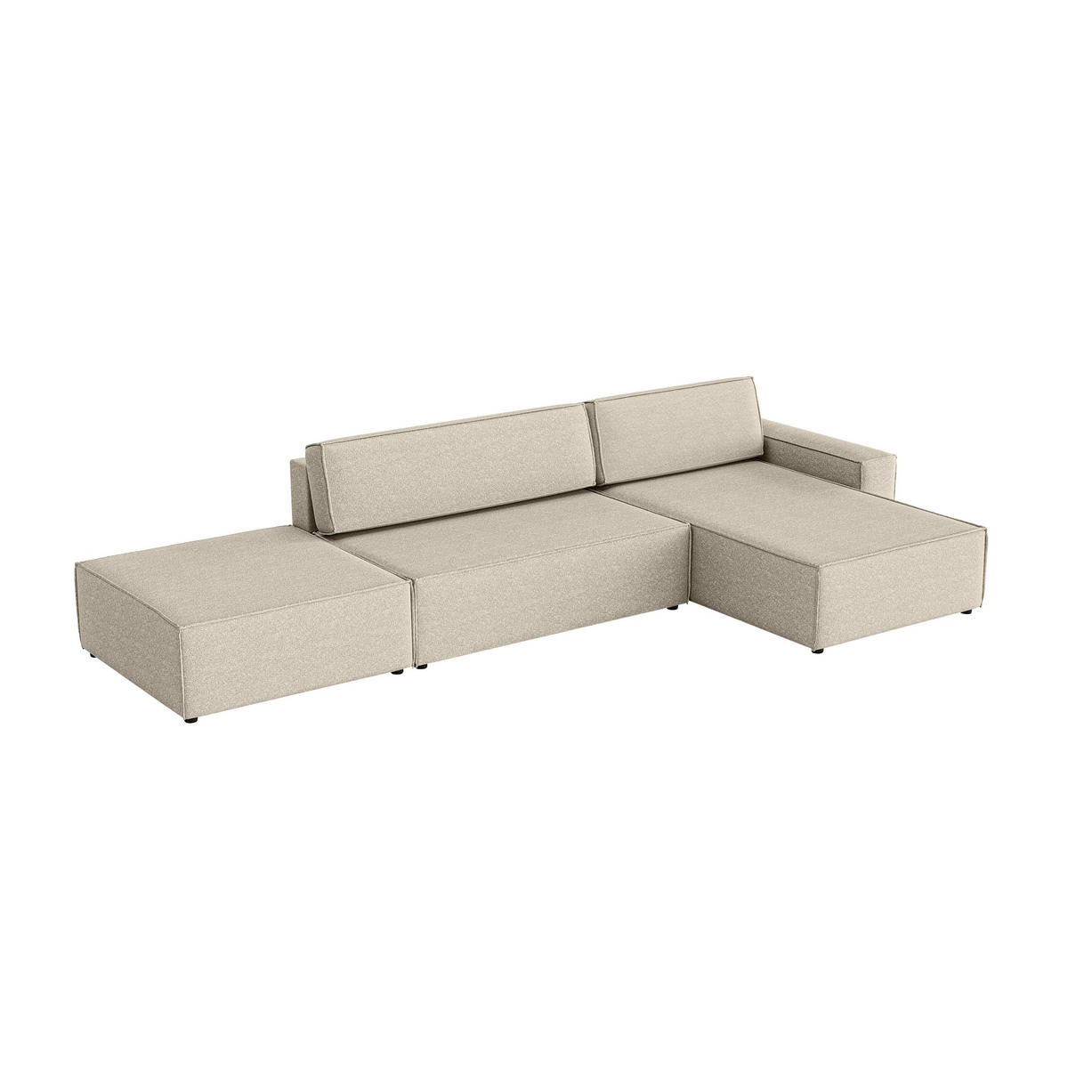 ECKSOFA Lummo La mit Schlaffunktion, Beige - Beige, Textil (363/185cm) - Fedve