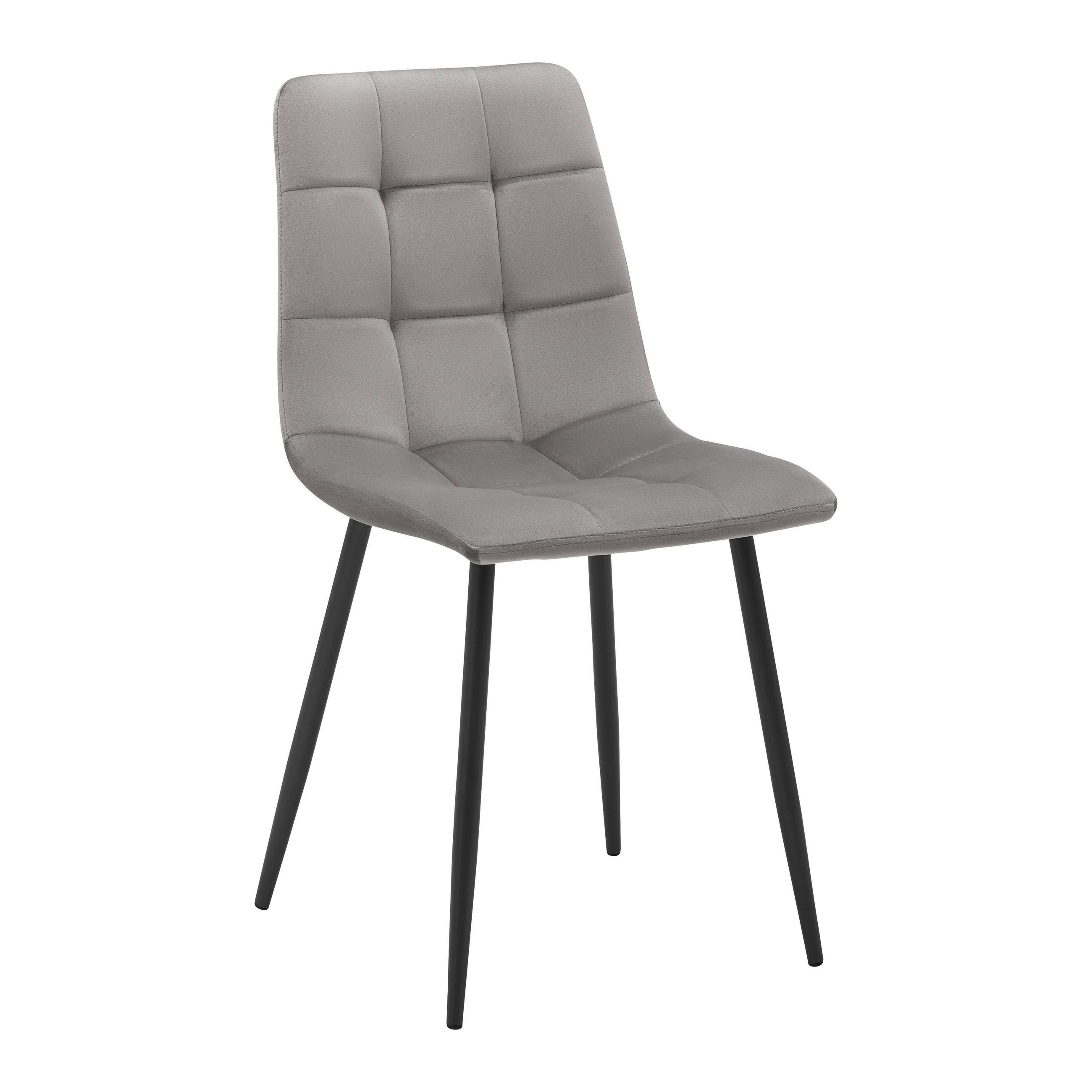 STUHL Ria Taupe Samt Gepolstert - Taupe, Holz (43.5/87/54cm) - Bessagi Home