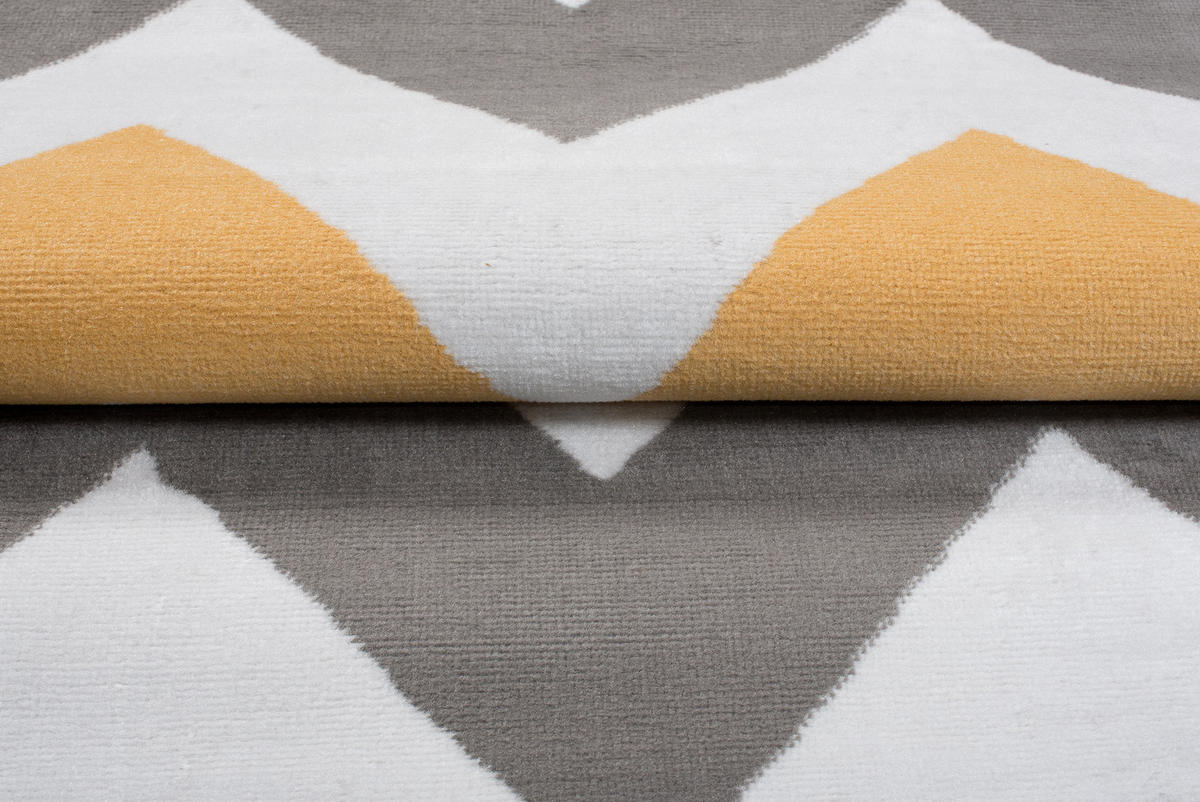 TEPPICH MAYA Gelb Zig Zag Streifen 200/300 cm - Gelb, Textil (200/300cm) - Tapiso