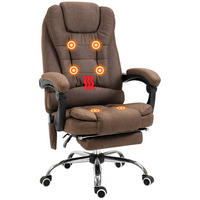 CHEFSESSEL DE-11824 Massage & Heizung Grau - Braun, Textil (70/119/65cm) - ComfortXL