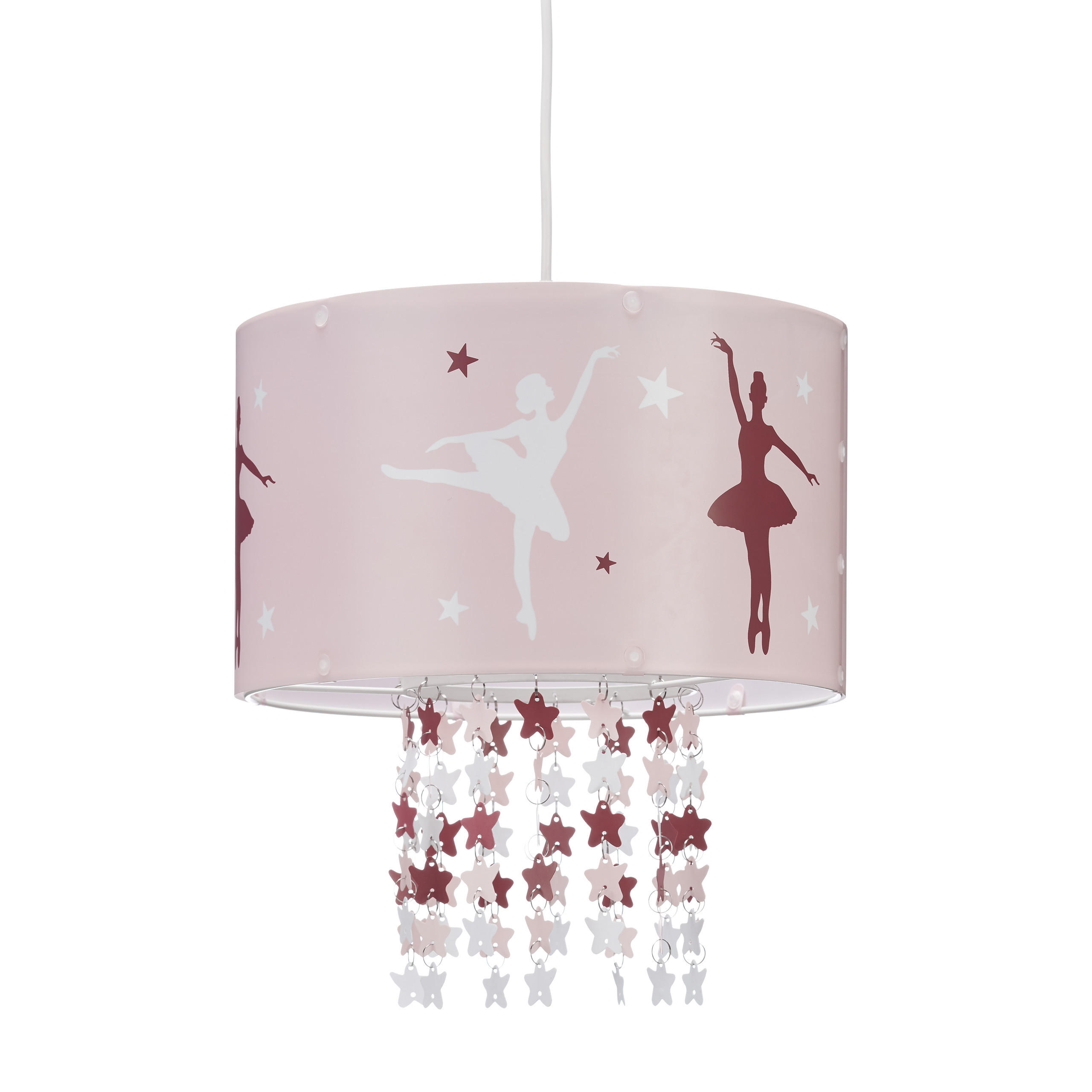 HÄNGELAMPE - Rosa, Kunststoff/Textil (30/30/140cm) - Relaxdays