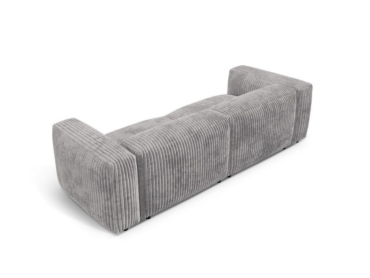 SOFA modular Martina aus Cord hellgrau 3 Sitzplätze - Hellgrau, Textil (106/75/240cm) - Micadoni