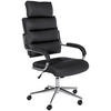DREHSTUHL Lederlook Schwarz - Chromfarben/Schwarz, Textil/Metall (61/119/78cm) - CLP
