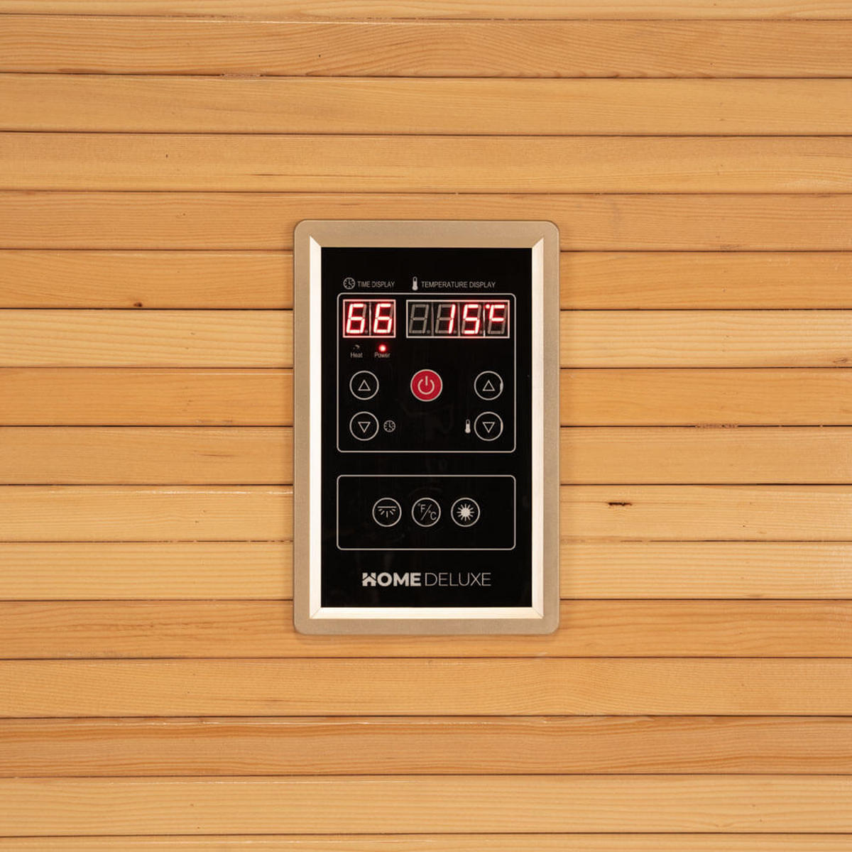 TRADITIONELLE Sauna NEOLA - 200 x 160 cm für 5 Personen - Naturfarben, Holz (200/200/160cm) - Home Deluxe