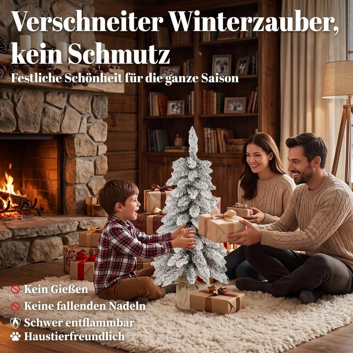 WEIHNACHTSBÄUME Weiß 46.0/46.0/90.0cm - Weiß, Kunststoff (90cm)