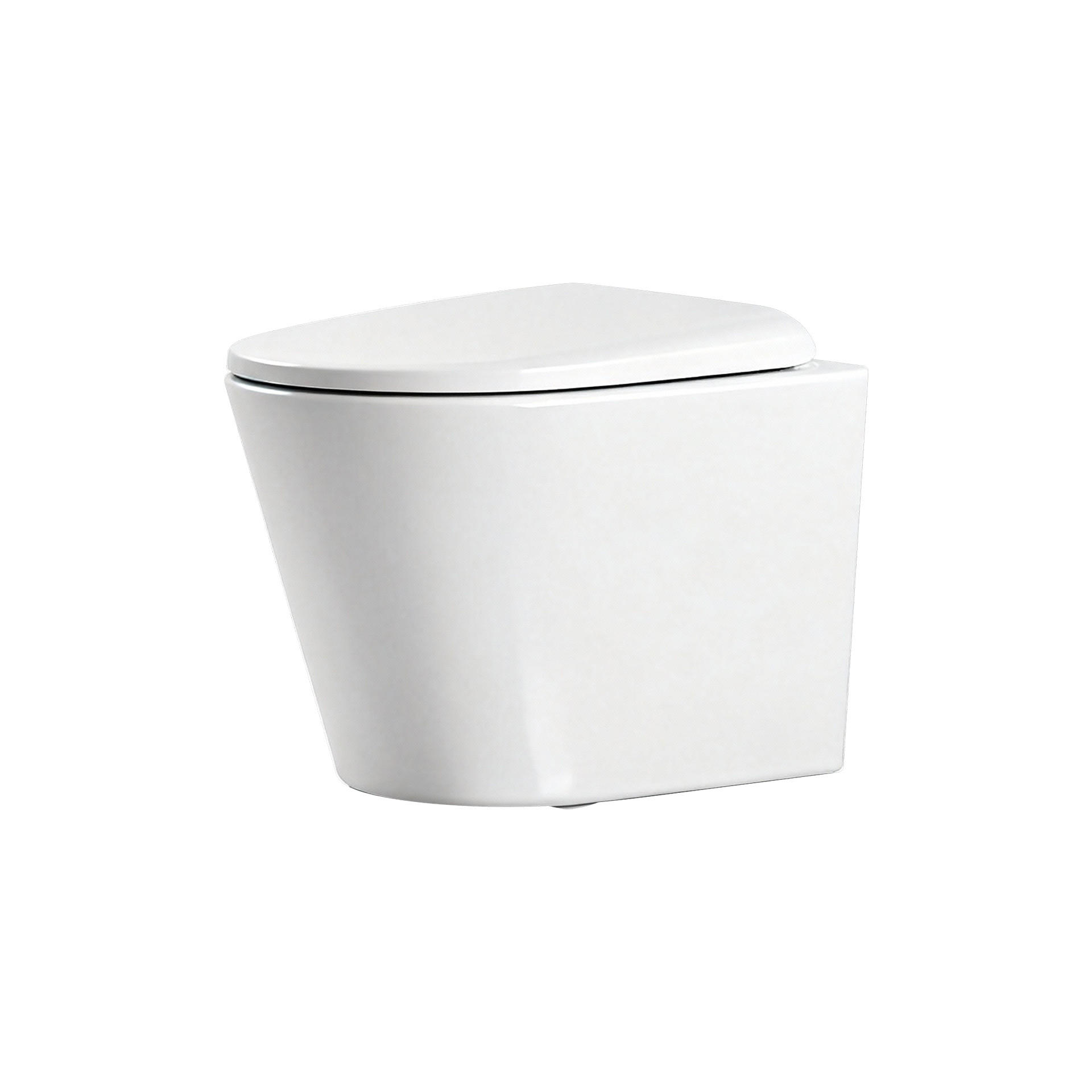 WAND-WC Spülrandlose CT01 49/36,5 cm Glänzend-Weiß - Weiß, Keramik (36.5/36/49cm) - EMKE