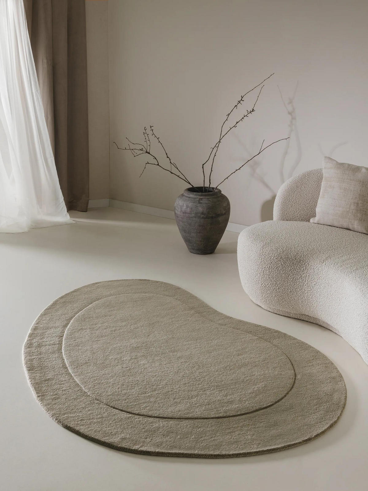 WOLLTEPPICH Shape Hellgrün 140x200 cm - Hellgrün, Textil (140/200cm) - benuta Pure