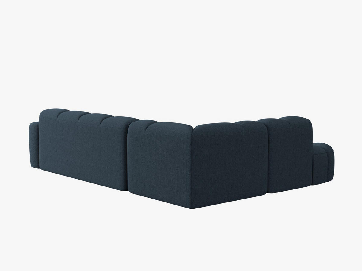 ECKSOFA links Lisa aus strukturiertem Stoff dunkelblau 5 Sitzplätze - Dunkelblau, Textil (234/293cm) - Micadoni