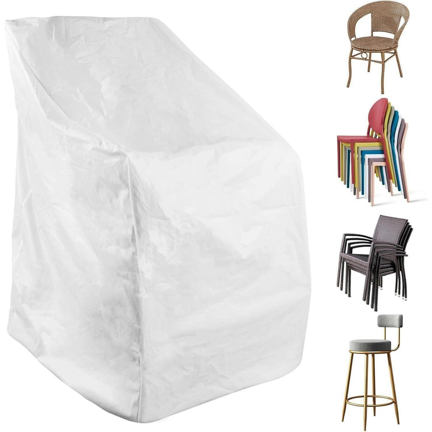 ABDECKHAUBE für Gartenstühle 70 x 70 x 120 cm PEVA wetterfest - Weiß, Kunststoff (70/120/70cm)