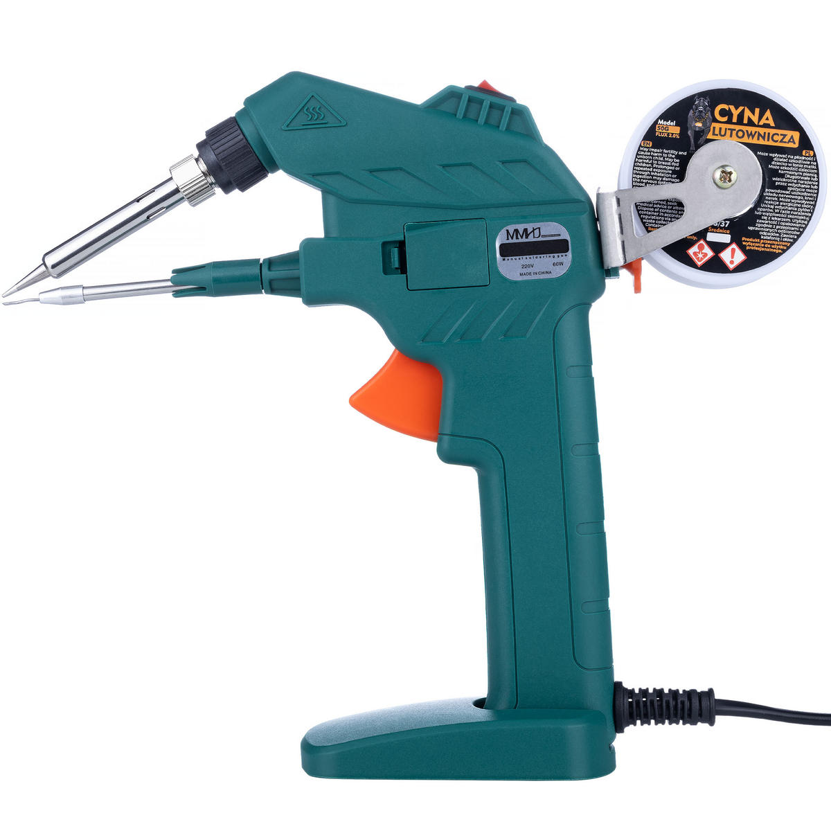 LÖTKOLBEN Transformator - 60 W, 450 °C, Lötzinnzufuhr, Standfuß, 0,8-1,2 mm, Aufheizzeit 30 s, wechselbare Heizeinheit - Multicolor, Kunststoff/Metall (22/21/3cm)