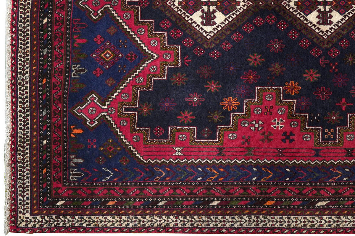 ORIENTTEPPICH handgeknüpft Afshar Blau 242/174 cm Schurwolle - Blau, Textil (174/242cm) - Looma