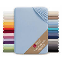 SPANNBETTTUCH Premium Jersey eisblau, 180x200 cm - 200x200 cm - Hellblau, Textil (200/200cm) - biberna