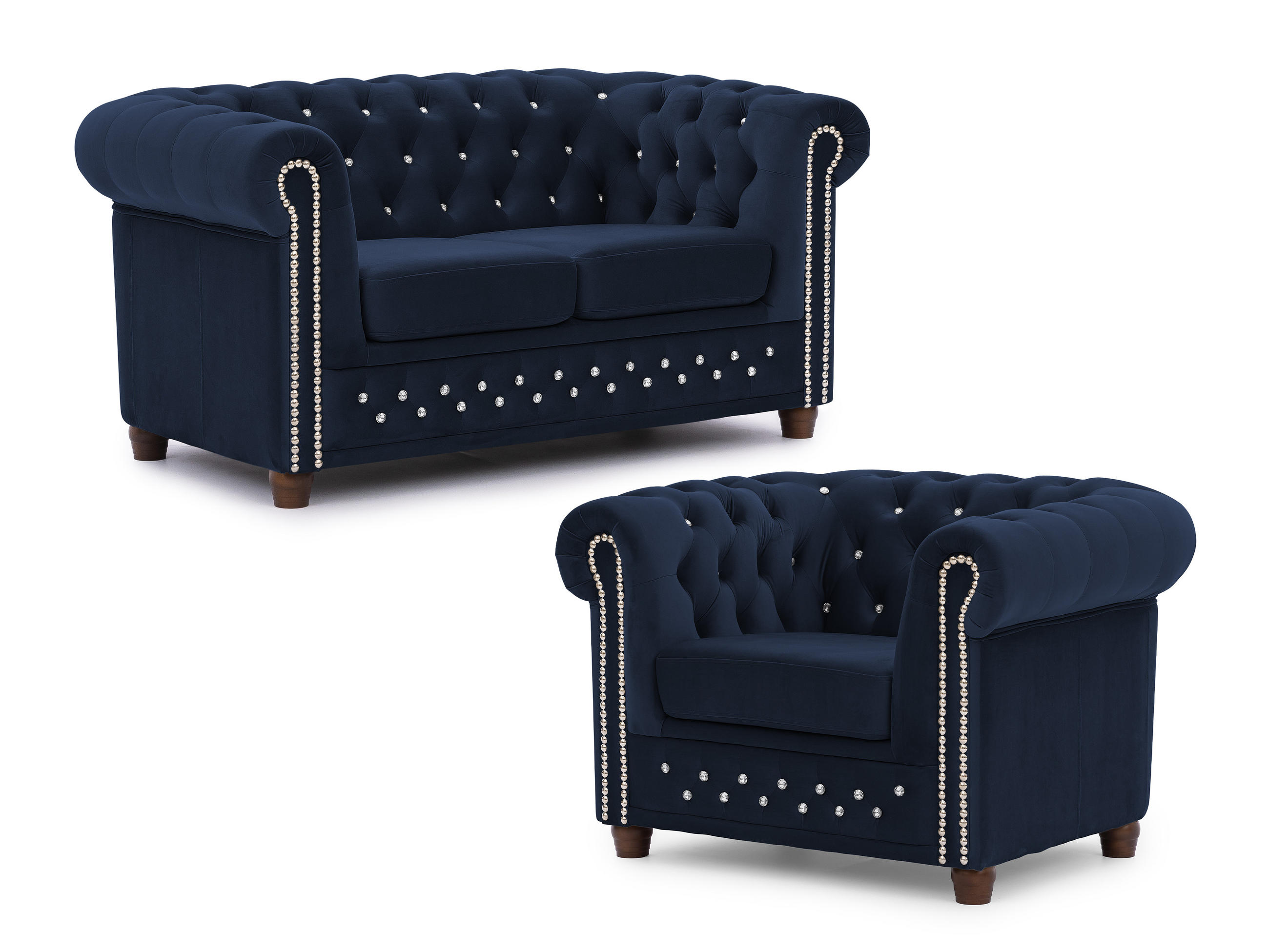 S-Style Sitzgarnitur Blau 148x72x86 cm