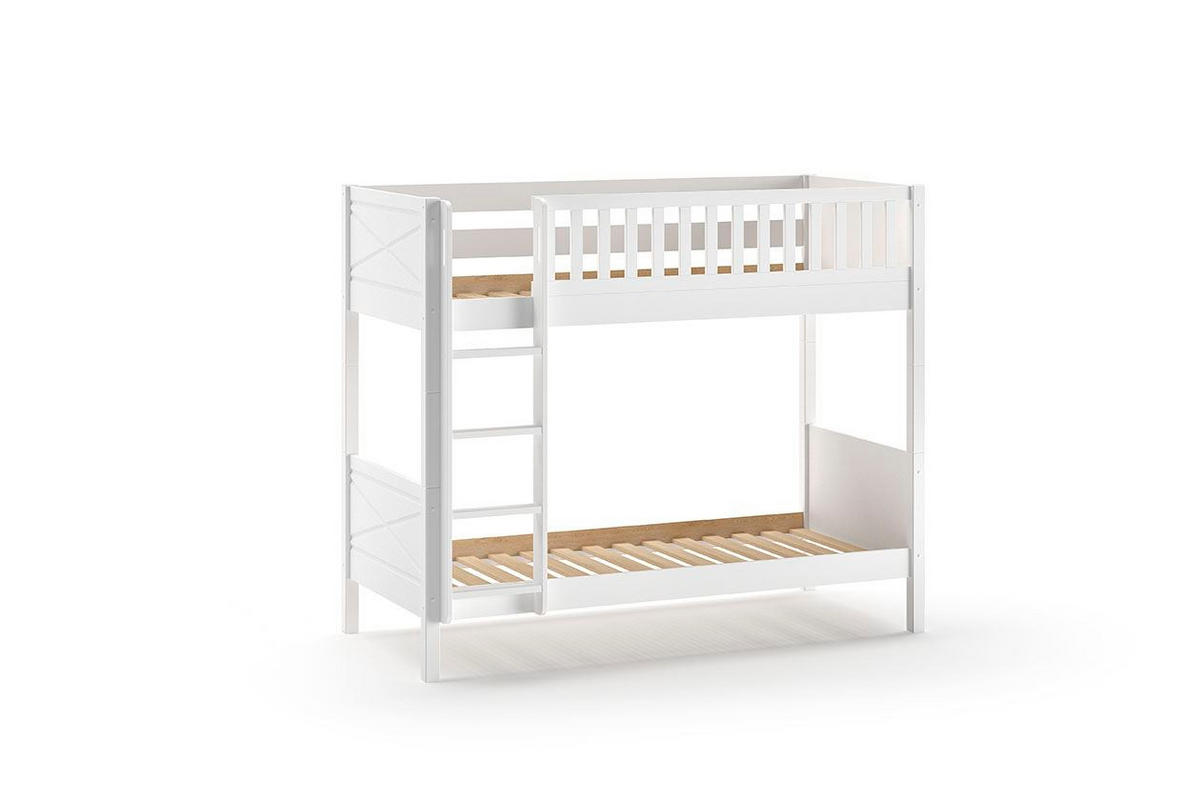 ETAGENBETT Karyl 208x175x105 aus Massivholz in Weiß - Weiß, Holz (90/200cm) - 58aufmkessel