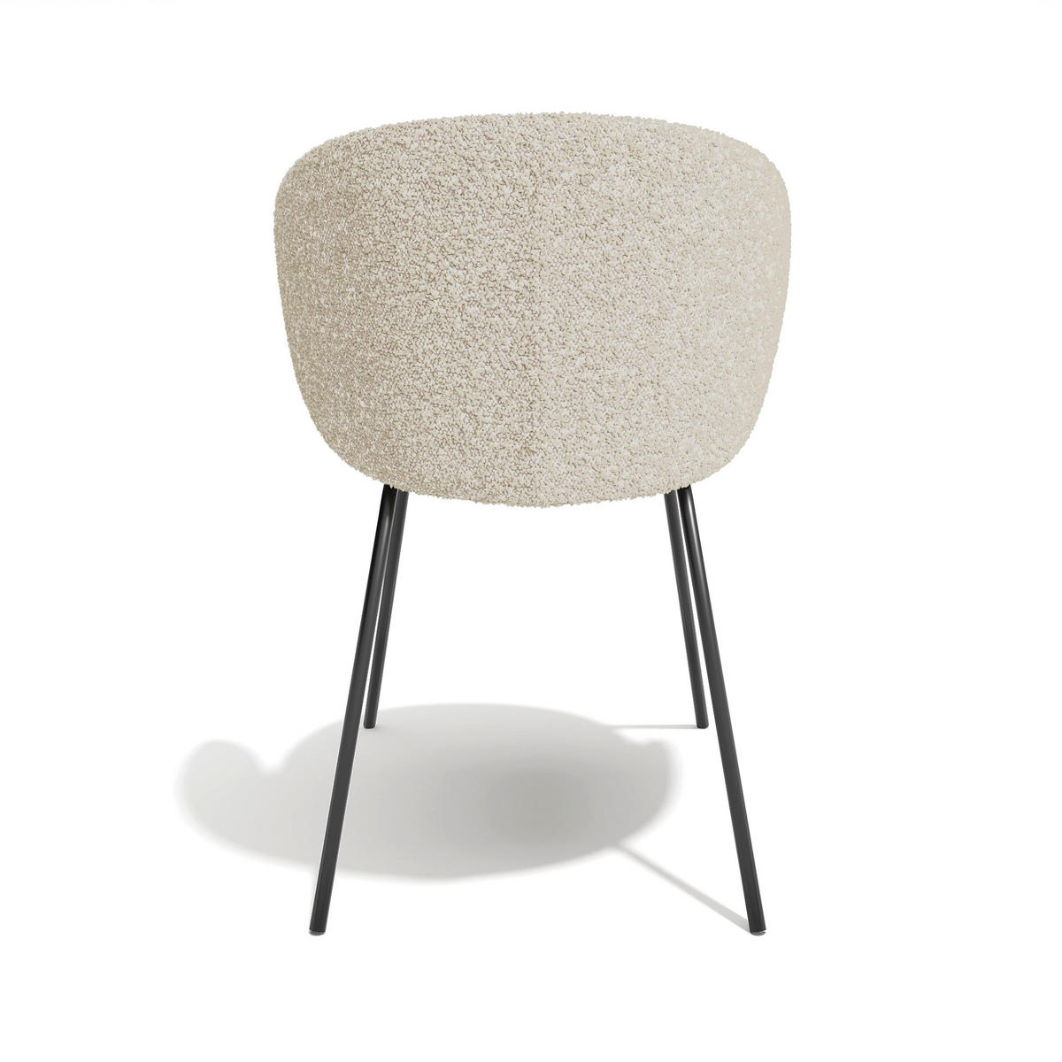 ESSZIMMERSTUHL Bouclé-Stoff Creme 53.5cm - Creme, Textil (53.5/75/54cm) - Sia Home