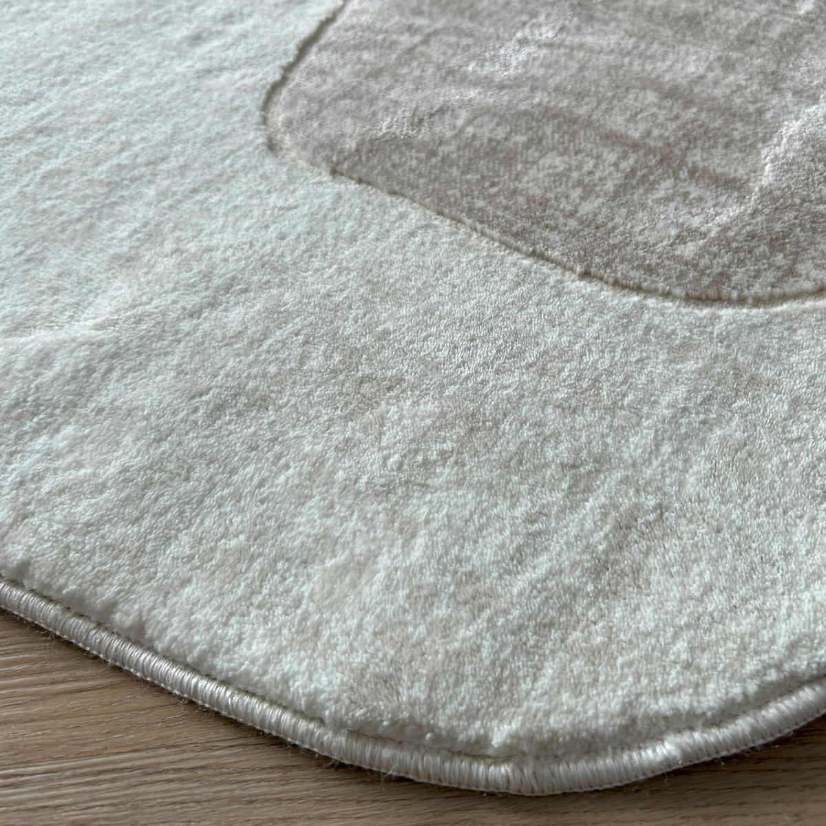 TEPPICH Beige Abstrakt - Kurzflor Unregelmäßig Unregelmäßige Form - Weiß Ecru Creme - 200 x 300 cm - Cappuccino, Textil (200/300cm) - Mazovia