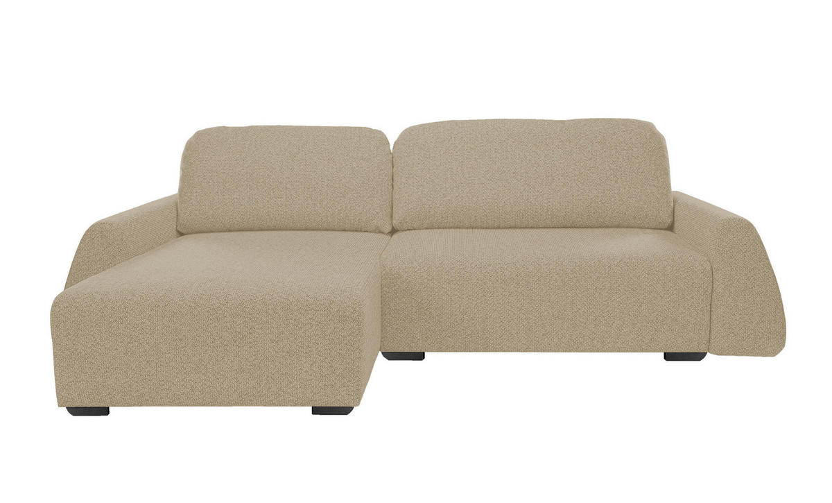 ECKSOFA ALMI mit Schlaffunktion Bettkasten Wellenfedern Komfortable Sitzpolsterung Elegantes Design Linke, 160x275 cm Cappucino - Cappuccino, Holz/Textil (160/275cm) - DomoHome
