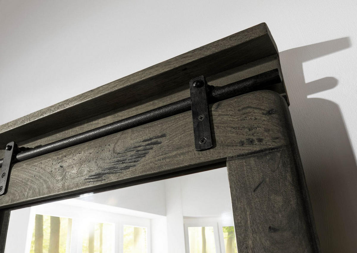 SPIEGEL Mango 60x8x100 grau lackiert RAILWAY #263 - Grau, Holz (60/100/8cm) - Massivmoebel24