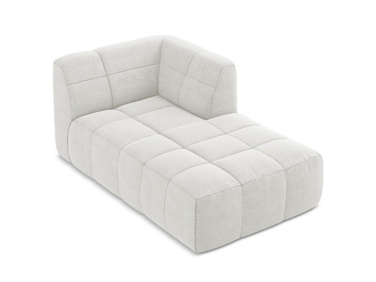SOFAELEMENT Rechts Bouclé Stoff Weiß - Schwarz/Weiß, Holzwerkstoff/Kunststoff (101/77/175cm) - Makamii
