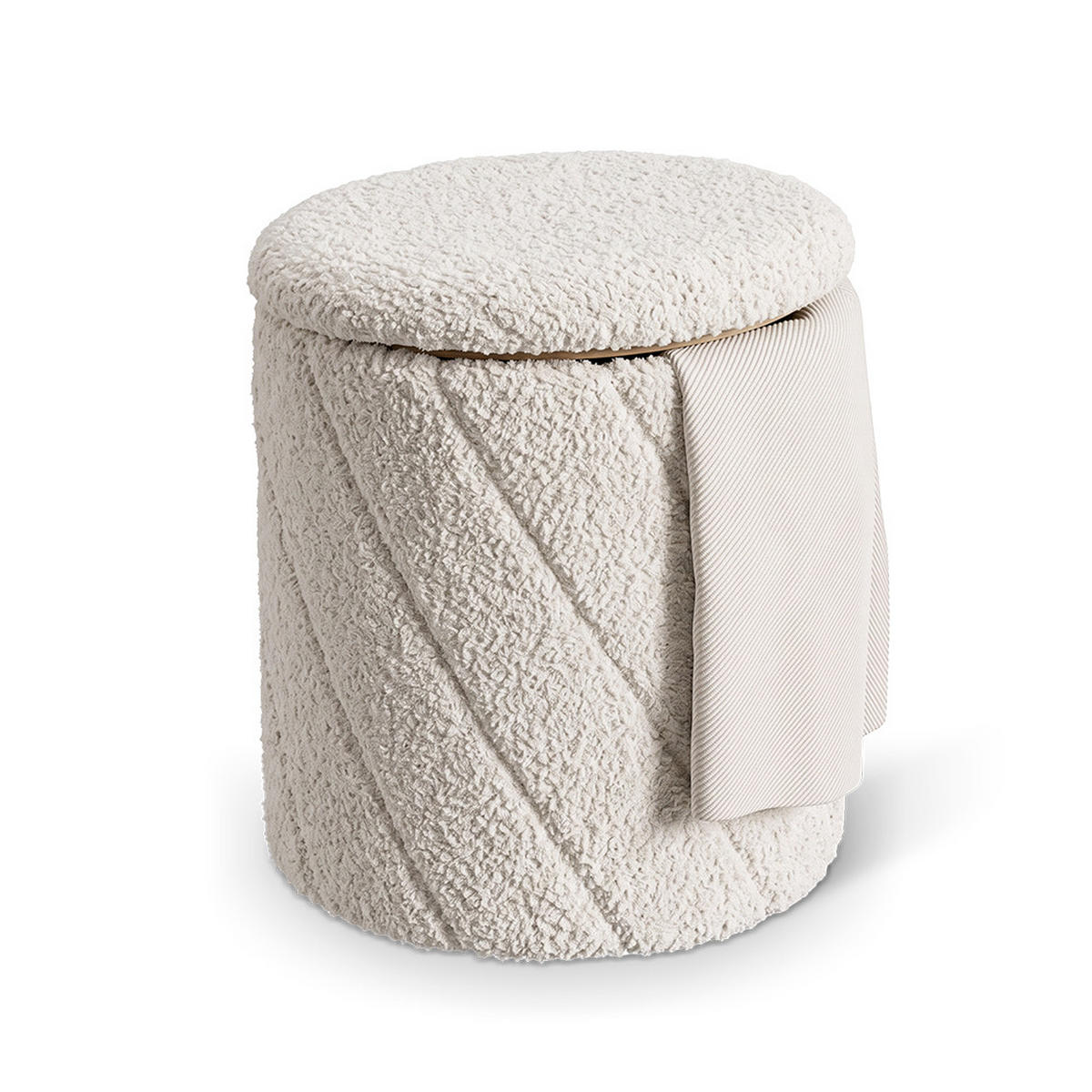 STOLICA ZA TOALETNI STOL Novin, Bijela /Hrast, 43 x 45 cm - bijela/boje hrasta, tekstil (43/45/43cm) - Vicco