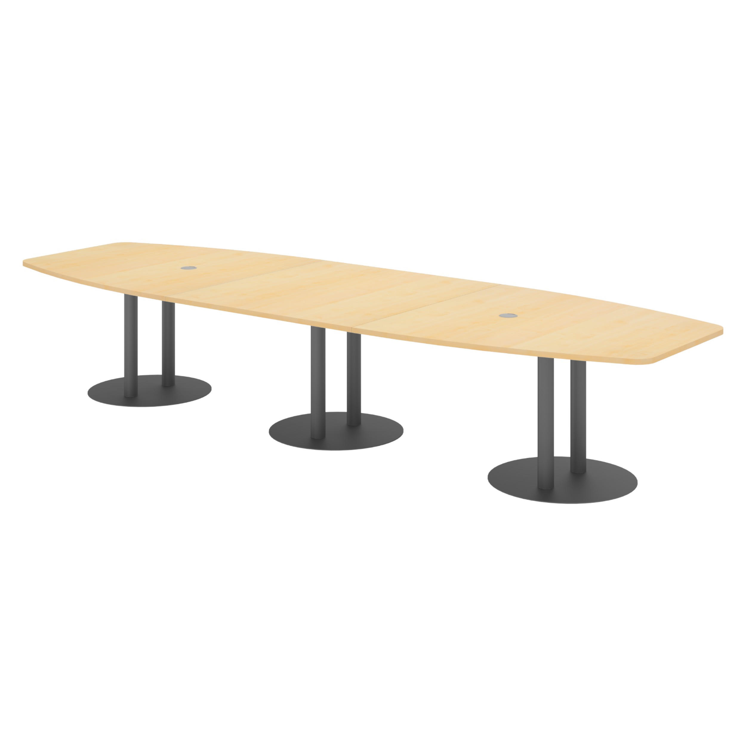 KONFERENZTISCH groß KT40 130/400/74 cm in Ahornfarben/Säule in Graphitfarben - Ahornfarben/Graphitfarben, Holzwerkstoff (130/400/74cm) - bümö