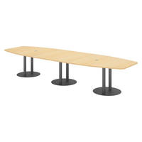 KONFERENZTISCH groß KT40 130/400/74 cm in Ahornfarben/Säule in Graphitfarben - Ahornfarben/Graphitfarben, Holzwerkstoff (130/400/74cm) - bümö