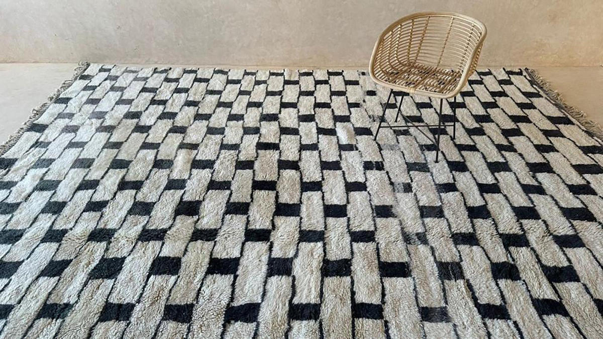 BERBERTEPPICH aus Marokko modern schwarz - Schwarz, Naturmaterialien (331/407cm) - AFK Living